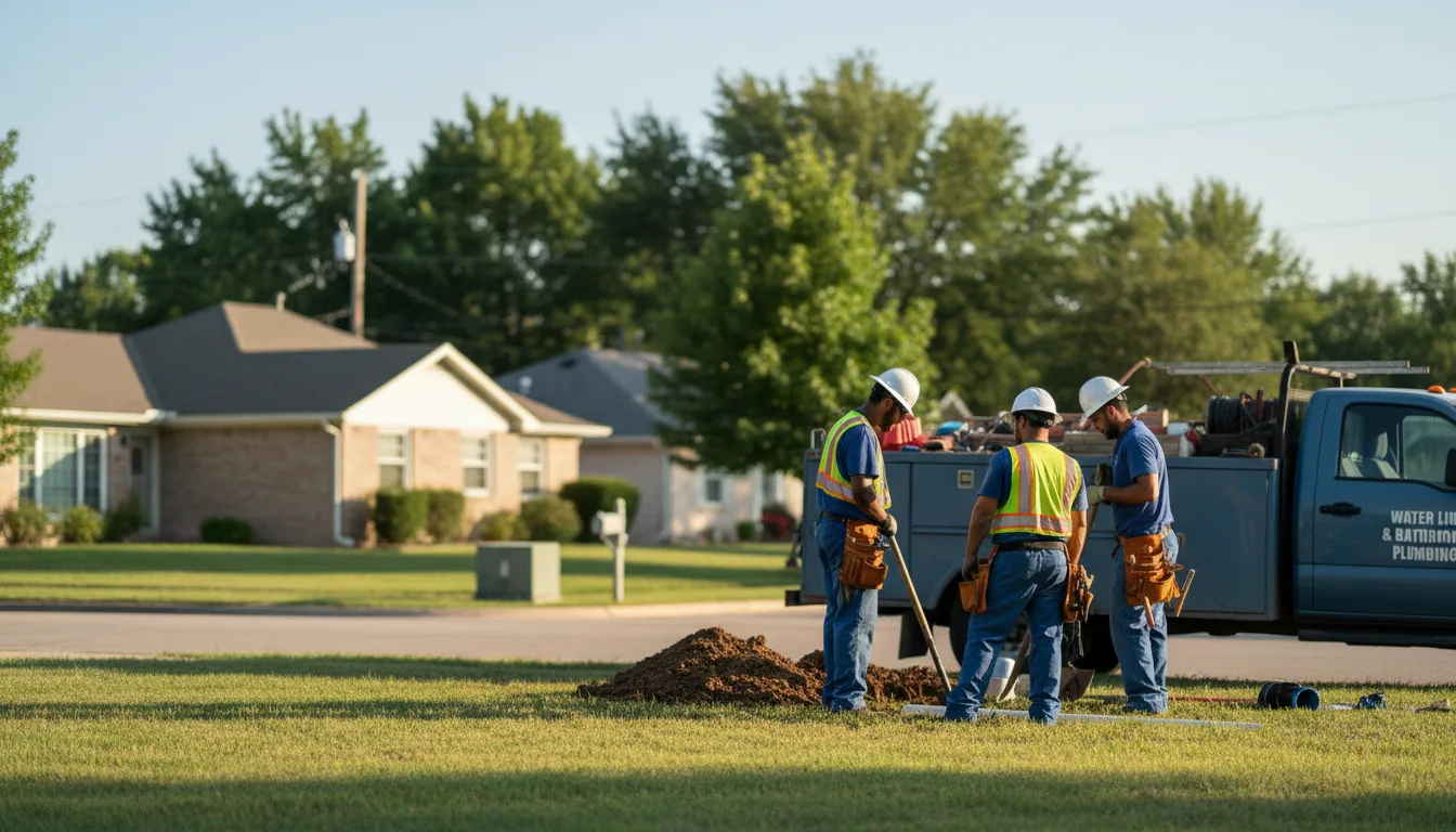Residential water line and bathroom plumbing service in Flushing, OH